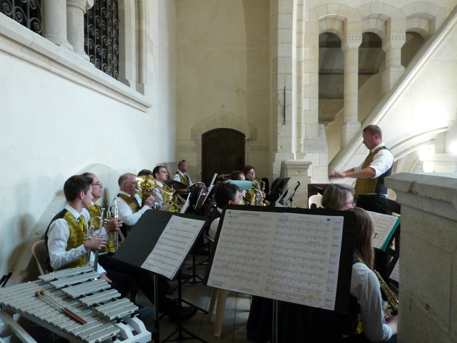 Durant la messe : la musique municipale : 8 juillet 2018 Mémorial de Dormans